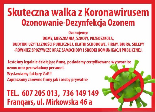 Ozonowanie Skuteczna Walka Z Wirusem Domy Szkoły Mieszkania Samochody