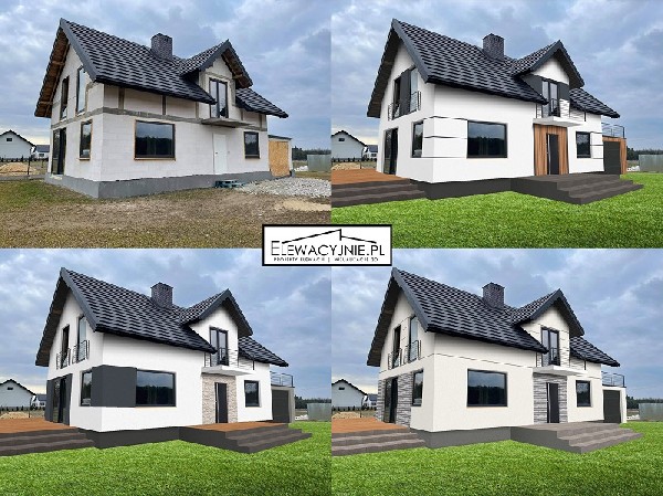 Pomysł Na Projekt Elewacji Domu / Elewacje Domów / Wizualizacje 3d 3