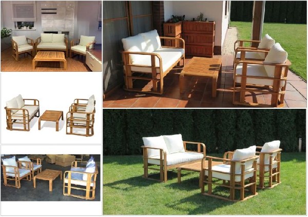 Zestaw Mebli Ogrodowych Z Drewna Akacji Budapeszt Z 2 Fotelami, ławką I Poduchami