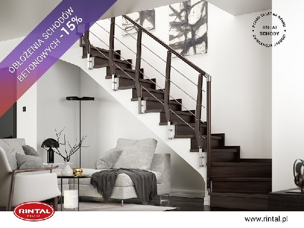 Wiosna coraz bliżej! To też idealny moment na wprowadzenie powiewu świeżości do Twojego domu. A gdyby tak zainwestować w nowe obłożenia schodów betonowych? Rintal Polska, wiodący producent SCHODÓW do wnętrz organizuje PROMOCJĘ: OBŁOŻENIA SCHODÓW BETONOWYCH  - Rabat 15%!  Skorzystaj z bezpłatnego pomiaru, projektu oraz otrzymaj wizualizację schodów w swoim wnętrzu gratis! Szczegóły oraz wzbogacona o nowe modele schodów oferta Rintal dostępna jest na stronie www.rintal.pl. Zapoznaj się z rozbudowaną ofertą schodów i poręczy Rintal!Nasi doradcy są do dyspozycji na terenie całego kraju. Umów się na BEZPŁATNY POMIAR!?www.rintal.ple-mail: k.prabucka@rintal.pltel. Dział Handlowy: +48 585324255