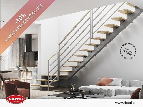 Rintal Polska przygotował dla Państwa z idealną ofertą na lipiec: wiodący producent SCHODÓW do wnętrz organizuje PROMOCJĘ: Tylko od 01.07 do 31.07.2022 r. obowiązują WAKACYJNE OBNIŻKI CEN, na podstawie których Rintal Polska Sp. z o.o. udziela zniżki cenowej w wysokości 10% na wszystkie modele schodów zakupione wraz z poręczą i montażem. Promocja nie dotyczy poręczy, balustrad i montażu schodów.Szczegóły oraz wzbogacona o nowe modele schodów oferta Rintal dostępna jest na naszej STRONIE INTERNETOWEJ www.rintal.pl. Nasi doradcy są do dyspozycji na terenie całego kraju. Umów się na BEZPŁATNY POMIAR !?www.rintal.pl e-mail: k.prabucka@rintal.pltel. Dział Handlowy: +48 58 532 42 55