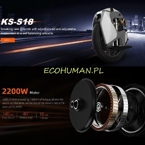 Monocykl Elektryczny King Song S-18 3