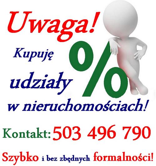 Kupię współwłasność w nieruchomości, udziały, spadki